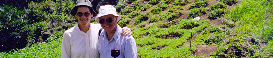 Stewart and Strathern Banner for Lectures & Conferences Page - Image of Stewar and Strathern taken on farmland in Papua New Guinea